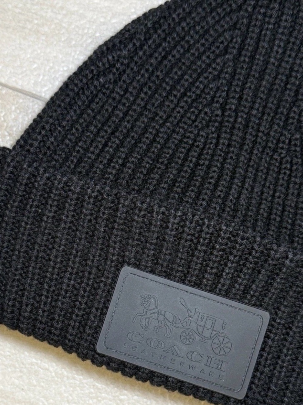 Coach Black Wool Knit Beanie Hat Womens
Logo Patch Classic Solid One Size